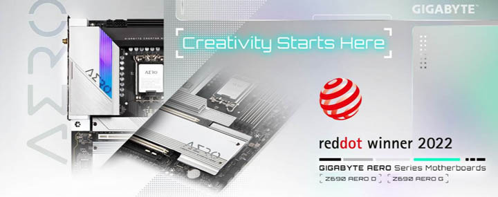 Bo mạch chủ GIGABYTE Z690 AERO D và Z690 AERO G giành giải thưởng thiết kế Red Dot
